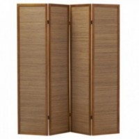 Screen 4 panels in wood and bamboo