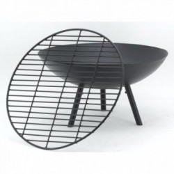 Brazier in black lacquered metal
