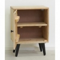 Nocny stół w mango drewna wystrój liści