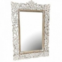 Prostokątne lustro z białym mango