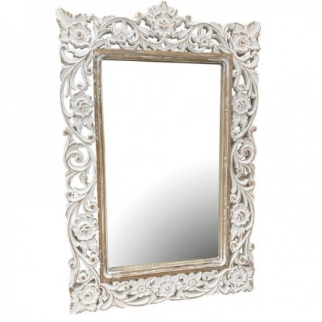 Prostokątne lustro z białym mango