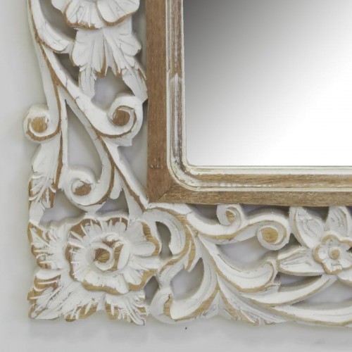 Rektangulært spejl i hvidt mango spejl Solid Wood Mirror Craft Piece