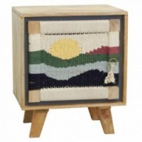 Nocny stół w półce z drewna Mango