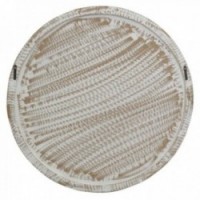 Pyöreä seinän sisustus veistetty väliaine