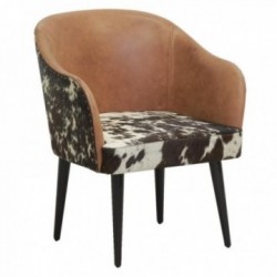 Armchair in leather and...