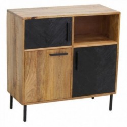 Commode en Bois de Manguier Massif Naturel et Teinté 3 Portes | Buffets Bas & Meuble de Rangement Design