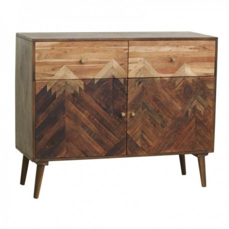 Mango Wood Buffet i Acacia Set Mountain 2 szuflady i 2 drzwi