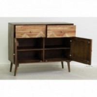 Mango Wood Buffet i Acacia Set Mountain 2 szuflady i 2 drzwi