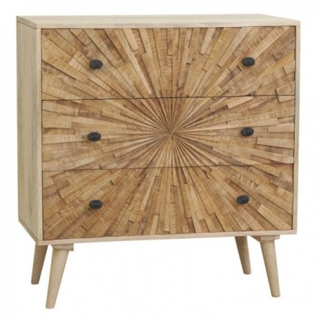 Chest of drawers in mango wood with 3 drawers