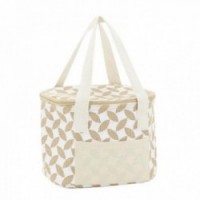 Insulated Jute Meal Lunch Bag - Leaves 20 x 15 x 15 cm