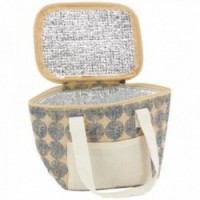 Sac isotherme repas lunch en jute - Chakras 20 x 15 x 15 cm
