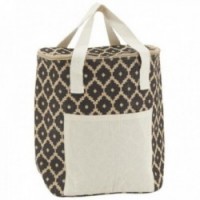 Sac isotherme repas lunch en jute - Diamants 25 x 15 x 29 cm