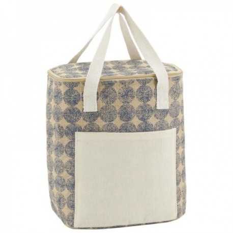 Sac isotherme repas lunch en jute - Chakras 25 x 15 x 29 cm