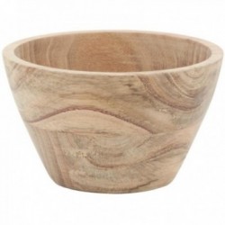 Tigela de madeira natural da acácia Ø13 H8 cm | Taça de salada individual eco-friendly e robusto aperitif copo