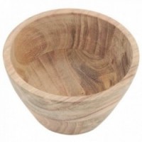 Bol av naturleg akacia-tre ø 13 h 8 cm
