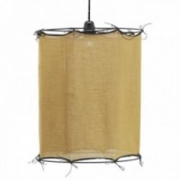 Pyöreä lampunvarjostettu puuvilla sävytetty keltainen väri sahrana ø 35 h 40 cm