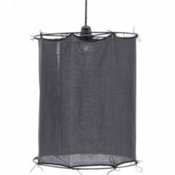 Sombra redonda de algodón gris Ø 35 H 40 cm: Pantalón cilíndrico gris de algodón dulce para la lámpara para instalar y suspender
