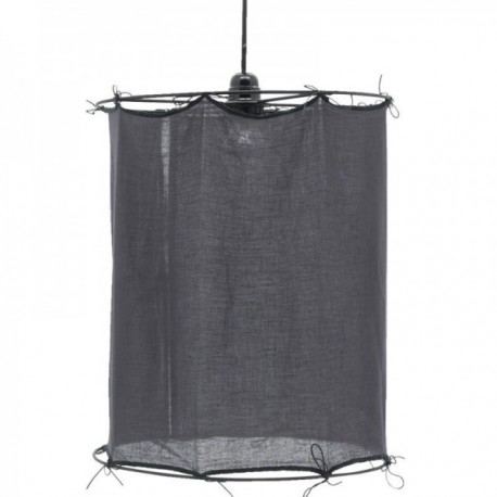 Round shade in gray tinted cotton ø 35 h 40 cm