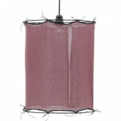 Abat-Jour Rond Coton Rouge Bordeaux Ø 35 H 40 cm : Abat-Jour Cylindrique Grand Format pour Lampe & Suspension