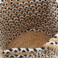 Sac à main en jute naturel et teinté noir et blanc