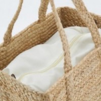 Handtasche aus natürlicher Jute und Tasche aus Baumwolle