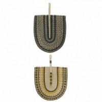 Zestaw 2 fanów w naturalnym skoku przyciemniane - dekoracja ścienna