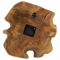 Rustic natural teak wall clock, authentic solid wood elegance