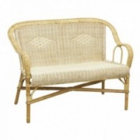 2-osobowy naturalny rattan sofa, salon, biuro, ogród, weranda, taras i pergola