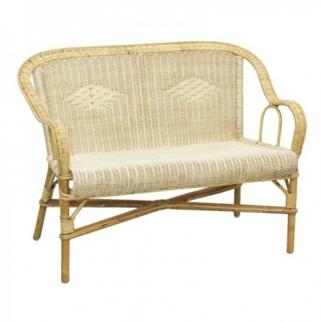 2-osobowy naturalny rattan sofa, salon, biuro, ogród, weranda, taras i pergola