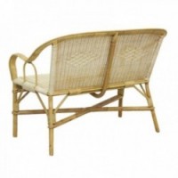 2-osobowy naturalny rattan sofa, salon, biuro, ogród, weranda, taras i pergola