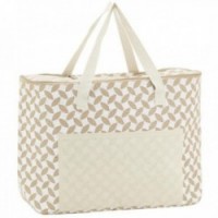 Insulated Jute Meal Lunch Bag - Leaves 46 x 15 x 32 cm