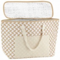 Insulated Jute Meal Lunch Bag - Leaves 46 x 15 x 32 cm