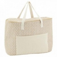 Sac isotherme repas lunch en jute - Motifs Géométriques 46 x 15 x 32 cm
