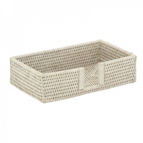Biały koszyk ratowany rattanowy kosz do ręcznika