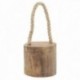 Porta in teak rotondo con corda: polso in legno massello Bale Design naturale e bloccante Maniglia per porta decorativa