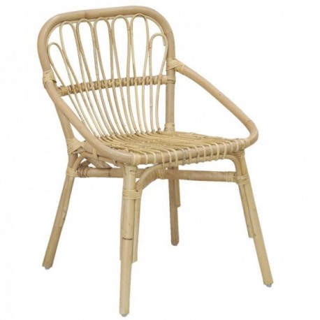 Stackable natural rattan chair