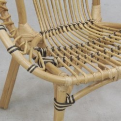 Ronde stapelbare fauteuil van naturel rotan