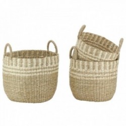 Set of 3 round planters in...