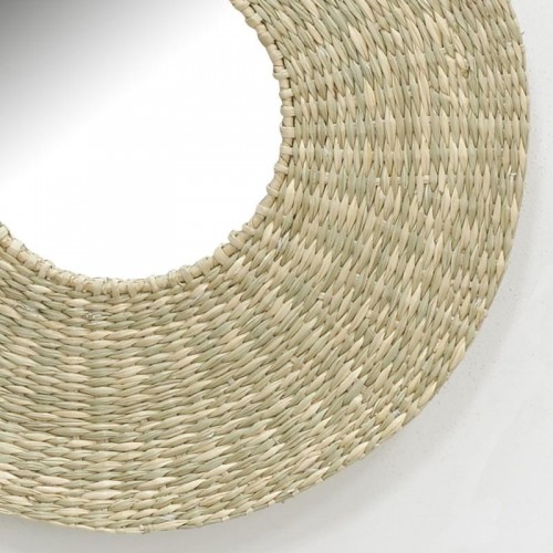 Mirara de pared pared redonda trenzada Ø 34 cm espejo sol bohemio y natural para decoración
