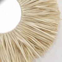 Espelho redondo na palma da margem Ø 62 cm Natural Bohemian Wall Decor & Crafts
