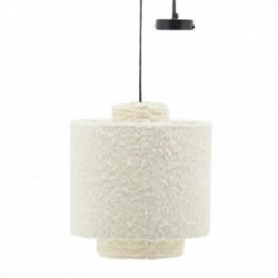Lámpara colgante de rizo de algodón blanco ø 26 h 30 cm