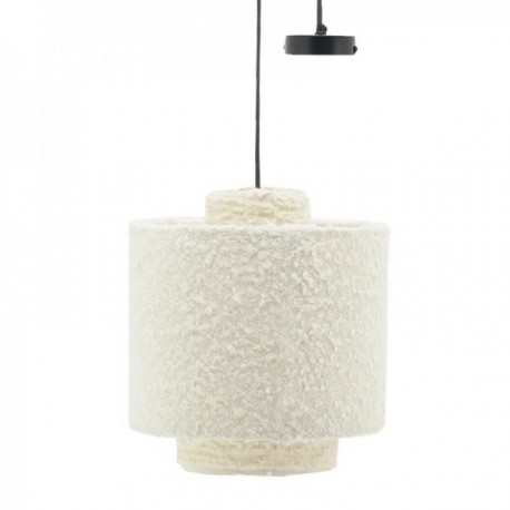 Lampe suspension en coton blanc bouclette ø 26 h 30 cm