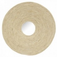 Vegg speil rundt mais flettet Ø 72 cm speil speil Boho chic naturlig grønnsak trend
