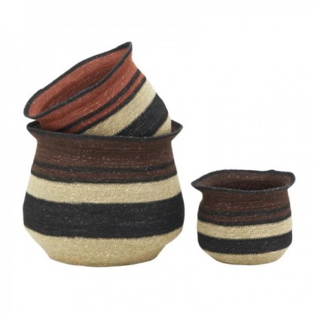 Paljon 3 pyöreää ruukkua JAR JAR ROD sävytetty ø 24 cm - ø 38 cm