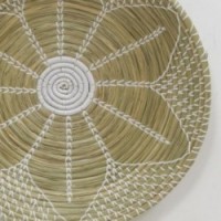 Sarja 3 pyöreä seinäkoristeita luonnollisessa jumper kukka kuvio