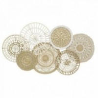 Wall decoration in jute and cotton 7 discs