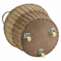 Rodízios de vime natural com forro de juta: cesta de armazenamento móvel e prática para casa