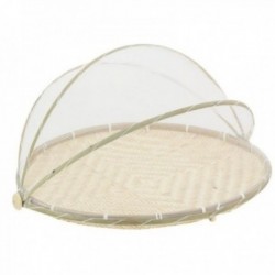 Round bamboo tray with...