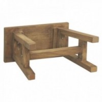 Tamborete de madeira maciça de mogno natural x 25 x H 45 cm