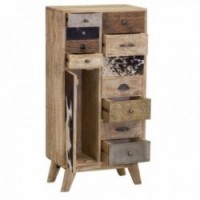 Manguer Kommode und Kuhhaut 11 Schubladen 1 Tür | Chic Industrial Style Storage Furniture